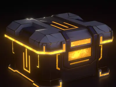 Sci Fi Chest  Low-poly 3D model