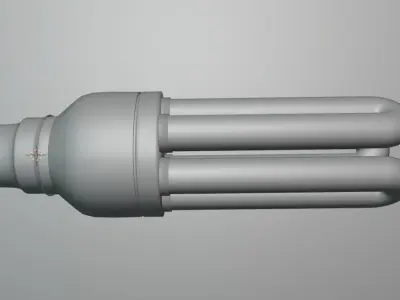 CFL bulb with 3 tubes 3D model