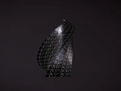 Post-apocalyptic skyscraper Night windows 3D model