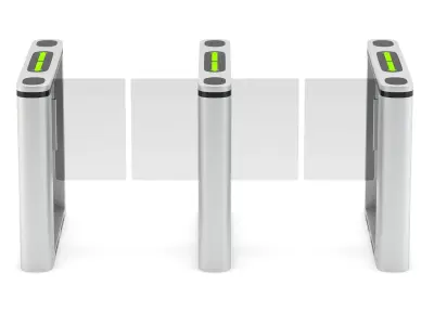 Swing Gate Waterproof with Acrylic Turnstile Barrier 3D model