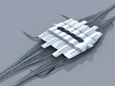 High-speed railway station 1  3D model