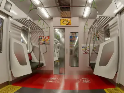 Japanese Train JR line Shinjuku Low-poly 3D model