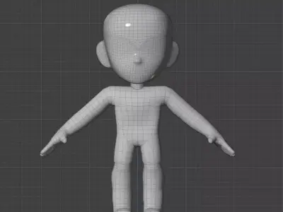 Stylized Cartoon Character Base Mesh Low-poly 3D model