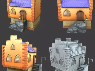 House Stylized 3d model Low-poly 3D model
