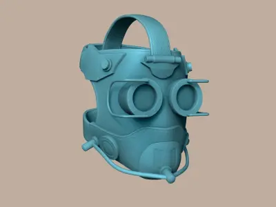 Steampunk Mask - Sci-Fi Character Design Low-poly 3D model