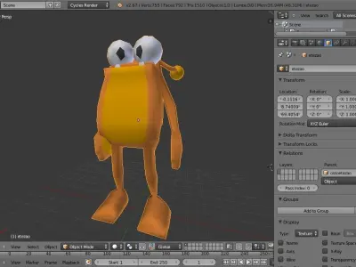 etezinho made in blender Low-poly 3D model