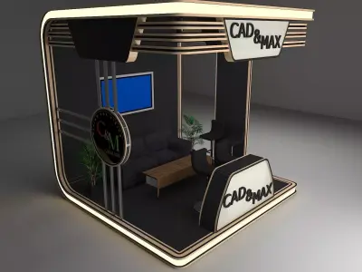 Metallic Exhibition Stall 3D Model 3D model