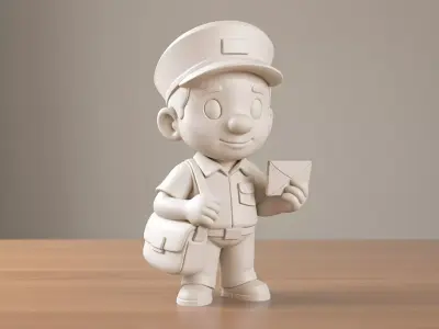 Cartoon Postman 3D Printable 3D print model