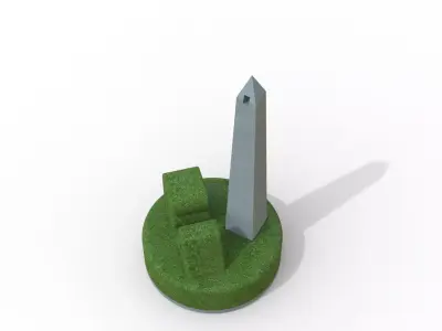 Buenos Aires Obelisk  Architectural Landmark 3D Model 3D print model