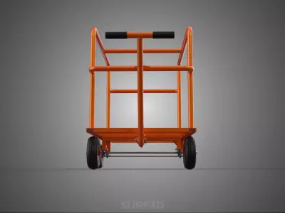 HEAVY DUTY INDUSTRIAL CART DOLLY TROLLEY TRAILER PALLET PLATFORM 3D model