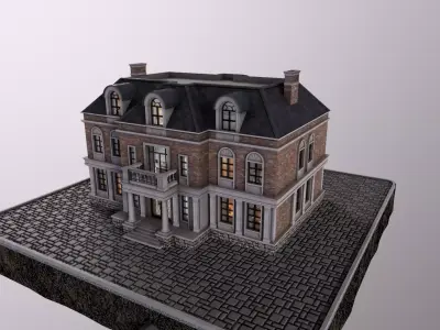 Primary City house PBR 4k textures Low-poly 3D model