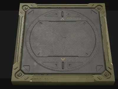 Sci Fi Floor modular Pack Low-poly 3D model