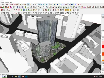 high rise building sketchup 3D model