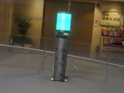 Galvanized Light-Column -21- Street-Light 9 Low-poly 3D model