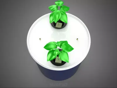 CUTAWAY DUAL PLANT BUCKET INDOOR GARDENING POT GROW CULTIVATION 3D model