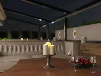 Garden Design with Line Model Pergola 3D model