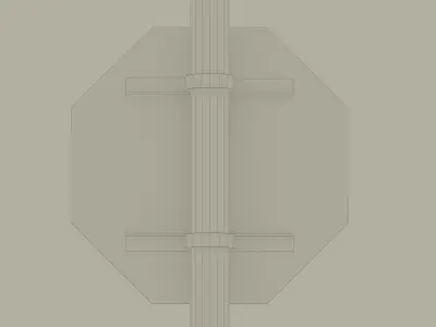 Arabic and English Stop Sign Low-poly 3D model
