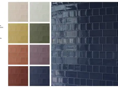 Subway and Square Tiles in English Bond Layout Texture