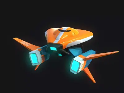 Gameready Stylize Spaceship  Low-poly 3D model