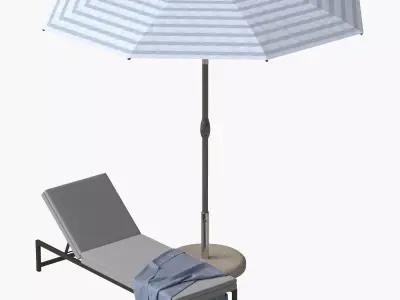 Beach umbrella Low-poly 3D model buy