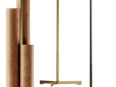 Black Note Triplet Floor Lamp by Lzf 3D model