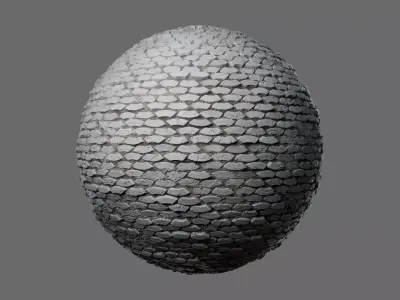 Wavy Stone Pavers Seamless PBR Material Texture