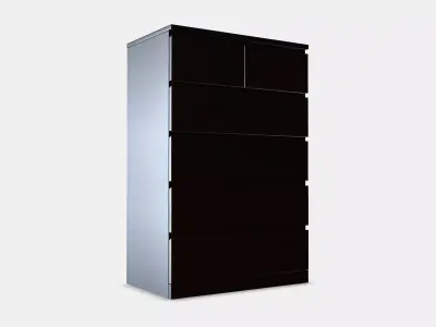 MALM Chest of 6 drawers 4 Low-poly 3D model