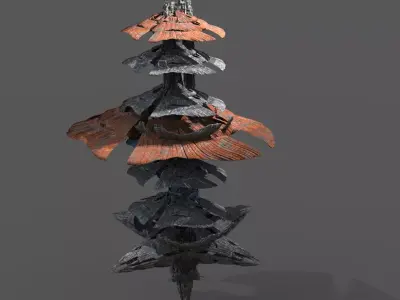 Alien lighthouse mushroom 2 3D model