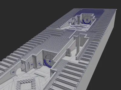 3D low poly model real size Yerevan Cascade Low-poly 3D model