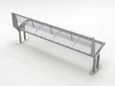 Metal Parkbench 3D model