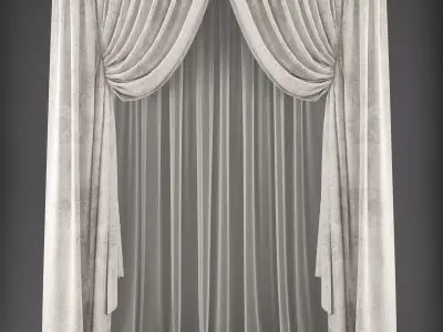 Curtains curtain Low-poly 3D model order