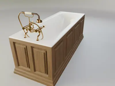 Vintage Bathtub Low-poly 3D model