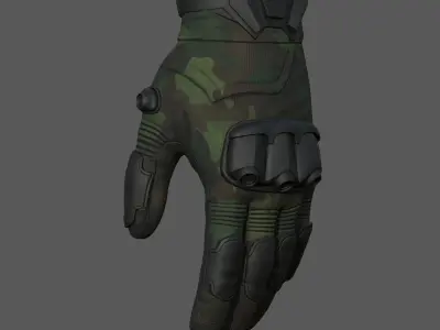 Gloves military combat soldier armor scifi fantasy  Low-poly 3D model