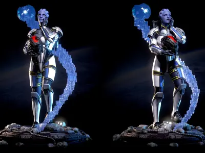 Mass Effect Fanart - Liara TSoni 3d print model Pose 4 3D print model