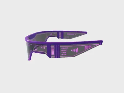 SciFi Glasses Visor 05 Purple - Character Design Fashion Low-poly 3D model