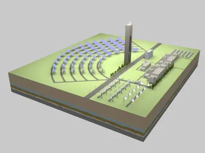 Solar power station 3D model