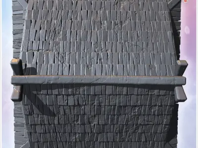 Two-story house with balcony intricate lattice windows and decor 3D print model