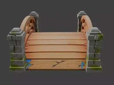 small garden bridge 3D model