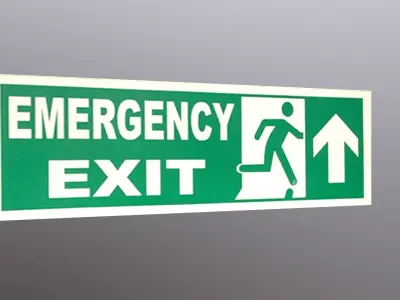 Emergency Exit Sticker Low-poly 3D model