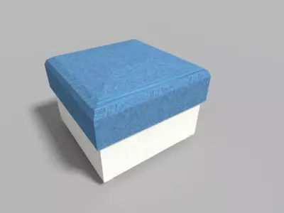 low poly taburet box Low-poly 3D model