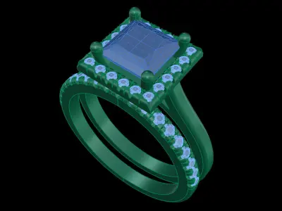 Iight Weight Engagement Ring 3D print model 4