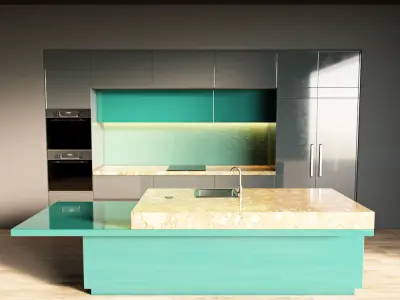 61-Kitchen1 glossy 6 3D model