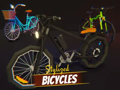 poly bicycles 3D model