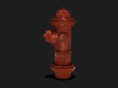 Fire Hydrant Realistic 3D Model PBR Textures Game Ready Low Poly Low-poly 3D model