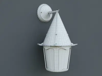 1920s Aluminum Outdoor Sconces  3D model