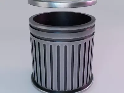 Trash Can - Game Ready - PBR 3D Model Low-poly 3D model