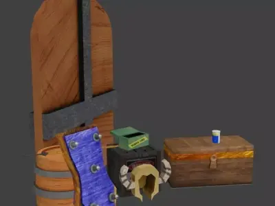 Game Props 9 Pack Free low-poly 3D model