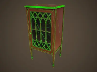 Small vintage cabinet Low-poly 3D model