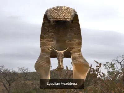 Egyptian pharaoh statues 1 3D Model Pack