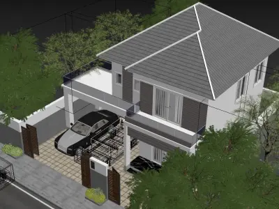 House villa 3ds exterior  3D model